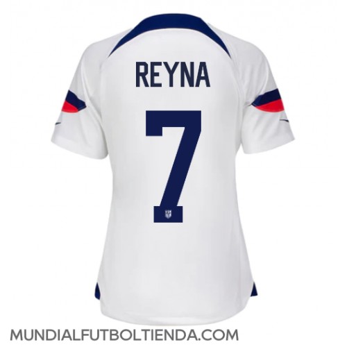 Camiseta Estados Unidos Giovanni Reyna #7 Primera Equipación Replica Mundial 2022 para mujer mangas cortas